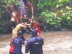 72 tourists rescued after stream swells near Zenith Waterfall
