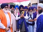 Akal Takht acting jathedar Giani Kuldeep Singh Gargaj during the Miri Piri Khalsa march in Moga.