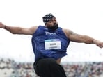 India's Tajinderpal Singh Toor in action during Men's Shot Put Qualifying round 