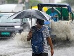 In Sector 122, residents said waterlogging submerged several electrical panels, triggering power supply disruptions that lasted nearly four hours. (Sunil Ghosh/HT Photo)