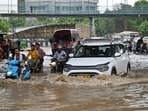 Moderate rainfall caused widespread flooding, delayed school buses and left commuters stranded. Heavy to very heavy rain is forecast on Wednesday. (Parveen Kumar/HT)