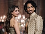 Aditi Rao Hydari walks the ramp with her husband Siddharth during the presentation of designer Jayanti Reddy's collection at India Couture Week. 