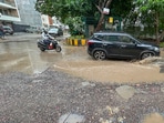 Residents also raised concerns over sanitation, neglected green belts and stray animals. MCG said several works are on hold until after the monsoon (Parveen Kumar/HT)