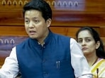 Sikkim Krantikari Morcha MP Indra Hang Subba speaking in Lok Sabha on Wednesday. (Sansad TV)