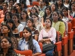 Students during orientation at Miranda House. (Sanchit Khanna/HT Photo)