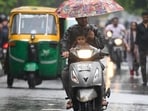 The IMD has forecast a generally cloudy sky with a few spells of rain or thundershowers, accompanied by thunderstorms and lightning, on Wednesday. (Sunil Ghosh/HT Photo)