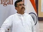 West Bengal chief minister Suvendu Adhikari at an event to release the Composite School Grant to support government and government-aided schools across the state, at Nabanna, in Howrah on Wednesday (PTI)