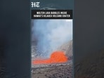 Hawaii's Kilauea Volcano Glows As Molten Lava Bubbles Inside Crater