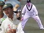 Ricky Ponting during the Sydney Test in 2008 and Brian Devine.