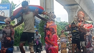 Gram it: Kanwariyas, from Rajasthan spotted carrying water from Ganga river, from Haridwar. Here's how they walked along the Delhi-Meerut Road near Modinagar. As the month of Shravan begins from July 30 this year, hundreds of kanwar yatris are expected to travel across cities to accomplish this holy pilgrimage like every year. (Photo: Sakib Ali/HT)