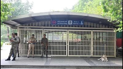 A view of the Lok Kalyan Marg Metro station on July 24. (Vipin Kumar/HT Photo) A view of the Lok Kalyan Marg Metro station on July 24. (Vipin Kumar/HT Photo)