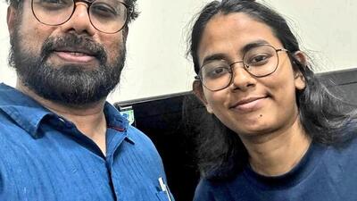 SFI joint secretary Aishe Ghosh with CPM MP John Brittas after a police team reached CPI-M headquarters in Delhi looking for Ghosh (X/) SFI joint secretary Aishe Ghosh with CPM MP John Brittas after a police team reached CPI-M headquarters in Delhi looking for Ghosh (X/)