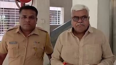 Sanjay Garud, founder-director of Shendurni Education Society and manager of several educational institutions in Jalgaon district, was arrested from Natepute in Solapur district for his involvement in the alleged multi-crore Shalarth ID fraud. (@uniindianews/X)