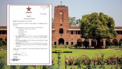 St. Stephen’s college shared a notice with the students listing the rule against wearing ‘shorts’ on campus.