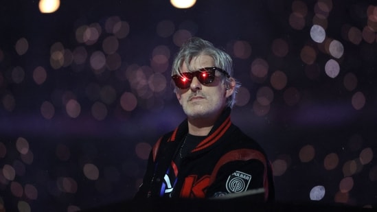 French DJ Kavinsky performs on stage during the Paris 2024 Paralympic Games Closing Ceremony at the Stade de France, in Saint-Denis, in the outskirts of Paris, on September 8, 2024.