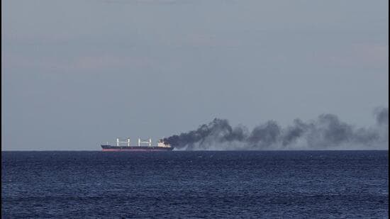 MV Amir1, which has a crew of 13 Indians and two Iranians, has been anchored at Chornomorsk port since July 8 (REUTERS)