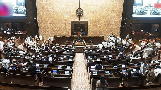 Proceedings of the Rajya Sabha underway during the Monsoon Session of Parliament. (Sansad TV)