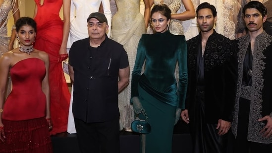 Couturier Tarun Tahiliani unveiled his latest collection, Navaratna at Bikaner House in the Capital
