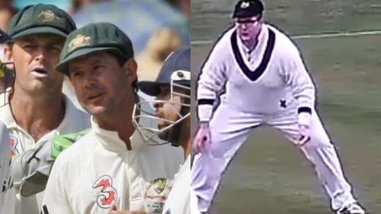 Ricky Ponting during the Sydney Test in 2008 and Brian Devine.