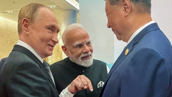 PM Modi, China's Xi Jinping and Russian President Vladimir Putin last met together at the SCO Summit in China.