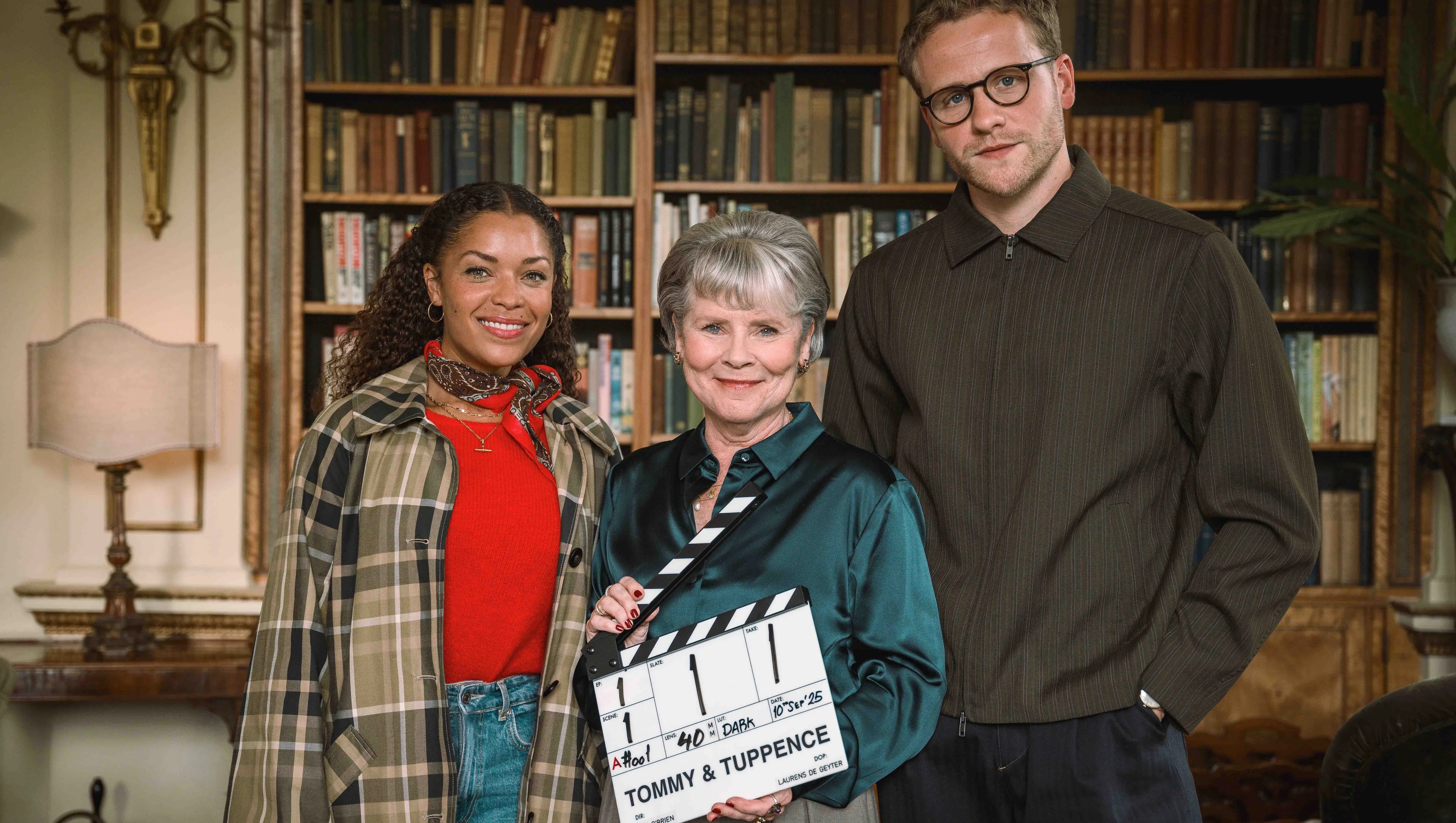Tomy & tuppence star Antonia Thomas, Imelda Staunton, and Josh Dylan. (Cousrtesy Britbox) Tomy & tuppence star Antonia Thomas, Imelda Staunton, and Josh Dylan. (Cousrtesy Britbox)