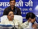 Akash Anand with BSP chief Mayawati (File)