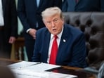 US President Donald Trump during an announcement in the Oval Office of the White House in Washington, DC.