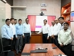Metro officials during the launch of online certification courses. (HT Photo)