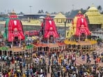 Devotees participate in the Rath Yatra festival in Puri. The Supreme Court upheld its earlier order allowing the release of the animated film Mahaprabhu Jagannath.