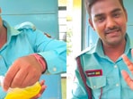 Security guard reveals what's on his <span class='webrupee'>₹</span>10 lunch plate.
