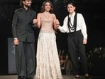 (L-R) Rahul Mishra, Sobhita Dhulipala, and Divya Bhatt Mishra (L-R) Rahul Mishra, Sobhita Dhulipala, and Divya Bhatt Mishra