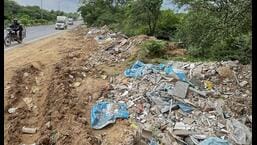 Illegal dumping returns on Ggm-F’bad road; locals flag dust pollution Illegal dumping returns on Ggm-F’bad road; locals flag dust pollution