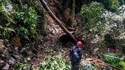 A landslide near Gaurikund halted the Kedarnath Yatra as heavy rainfall caused landslides, road blockages and travel disruptions across Uttarakhand. A landslide near Gaurikund halted the Kedarnath Yatra as heavy rainfall caused landslides, road blockages and travel disruptions across Uttarakhand.