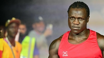 Uganda's Aziz Abdul arrives for his bout. (AFP) Uganda's Aziz Abdul arrives for his bout. (AFP)