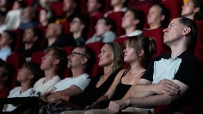 Spectators view the 70 mm Imax copy of Christopher Nolan's "The Odyssey" in Prague, Czech Republic, Monday, July 27, (AP Photo/Petr David Josek) (AP Photo/Petr David Josek) Spectators view the 70 mm Imax copy of Christopher Nolan's "The Odyssey" in Prague, Czech Republic, Monday, July 27, (AP Photo/Petr David Josek) (AP Photo/Petr David Josek)