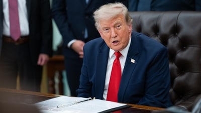 US President Donald Trump during an announcement in the Oval Office of the White House in Washington, DC. (Bloomberg) US President Donald Trump during an announcement in the Oval Office of the White House in Washington, DC. (Bloomberg)