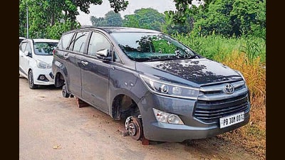 The SUV belongs to Gurarmanpreet Singh, a final-year veterinary student. (HT PHOTO) The SUV belongs to Gurarmanpreet Singh, a final-year veterinary student. (HT PHOTO)