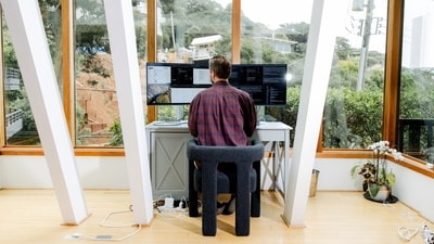 Ben Broca runs his company as a one-man band—with lots of help from AI—from his living room in Sausalito, Calif. Ben Broca runs his company as a one-man band—with lots of help from AI—from his living room in Sausalito, Calif.