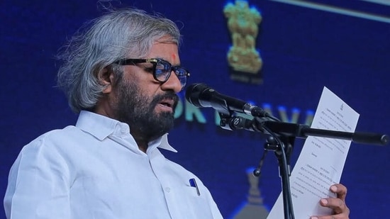 Karnataka Panchayat Raj Minister Eshwar Khandre. Nine gram panchayat officials in Bengaluru Rural were suspended after allegedly attending a party during official working hours.
