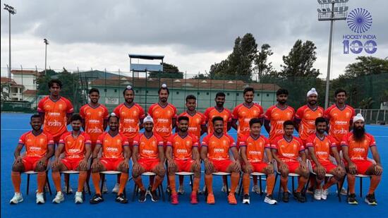 Indian men’s hockey team in the new jersey. (HI/X)
