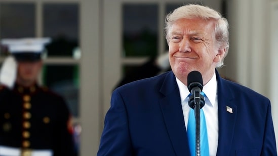 US President Donald Trump during an announcement on the Freedom Haulers initiative at the White House in Washington, DC.(Bloomberg)