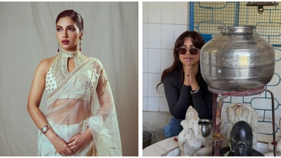 Bhumi Pednekar offered her prayers at a temple.