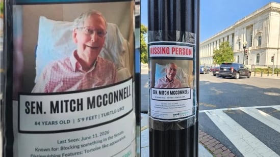Prank 'Missing' posters of Senator Mitch McConnell went up in the Washington DC area.