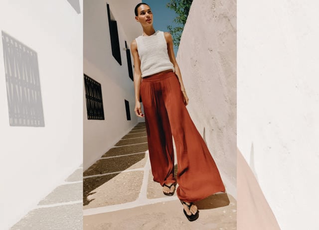 Wearers are documenting their trips, falls and bruises in Zara’s wide-legged trousers online. (ZARA) Wearers are documenting their trips, falls and bruises in Zara’s wide-legged trousers online. (ZARA)
