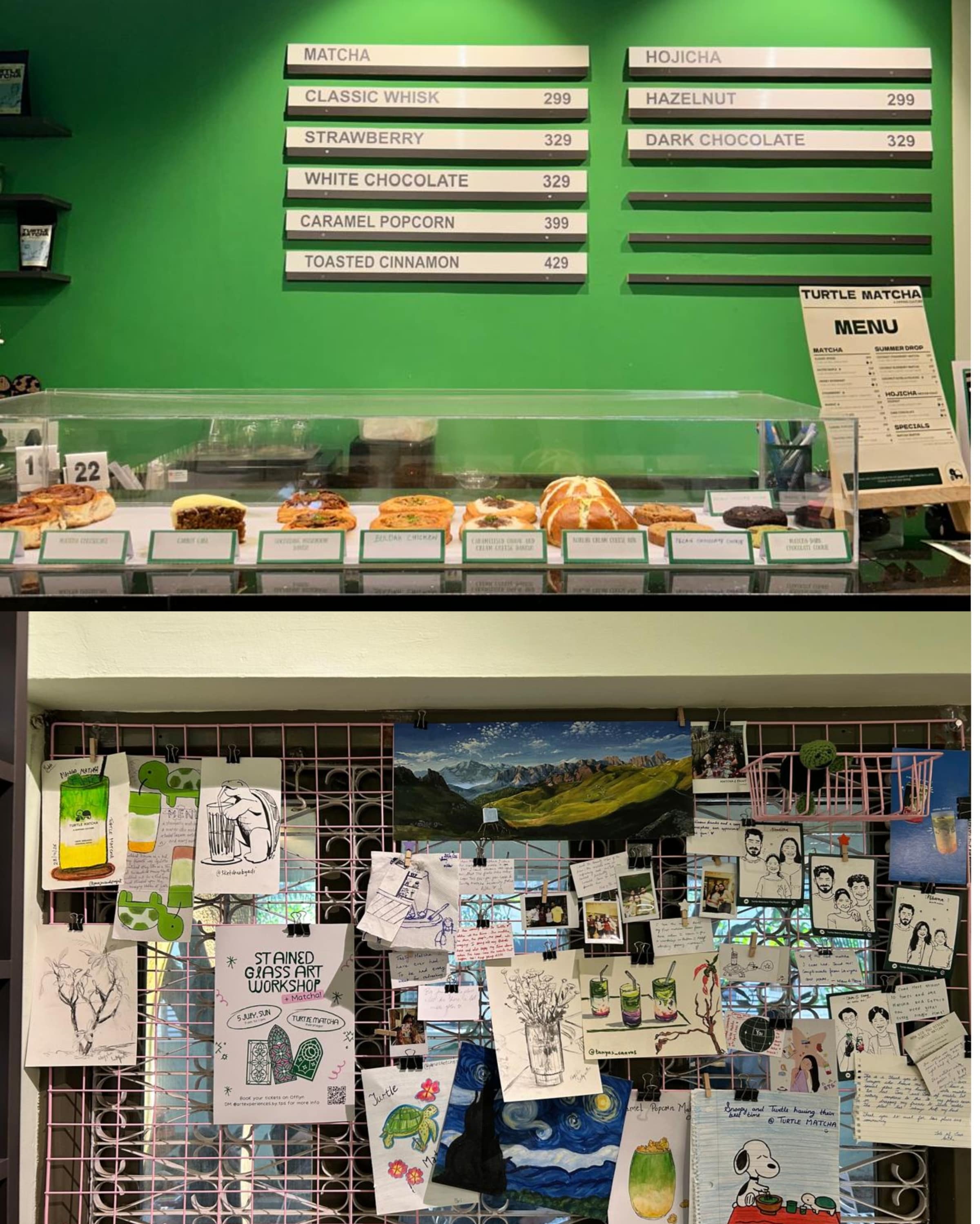 Built by community, one whisk at a time: From selling 65 drinks at their very first pop-up to launching a dedicated cafe space with community art boards and experimental flavours, Karishma Lala’s Turtle Matcha is making waves in Indiranagar. (Pics: Sanya Panwar) Built by community, one whisk at a time: From selling 65 drinks at their very first pop-up to launching a dedicated cafe space with community art boards and experimental flavours, Karishma Lala’s Turtle Matcha is making waves in Indiranagar. (Pics: Sanya Panwar)