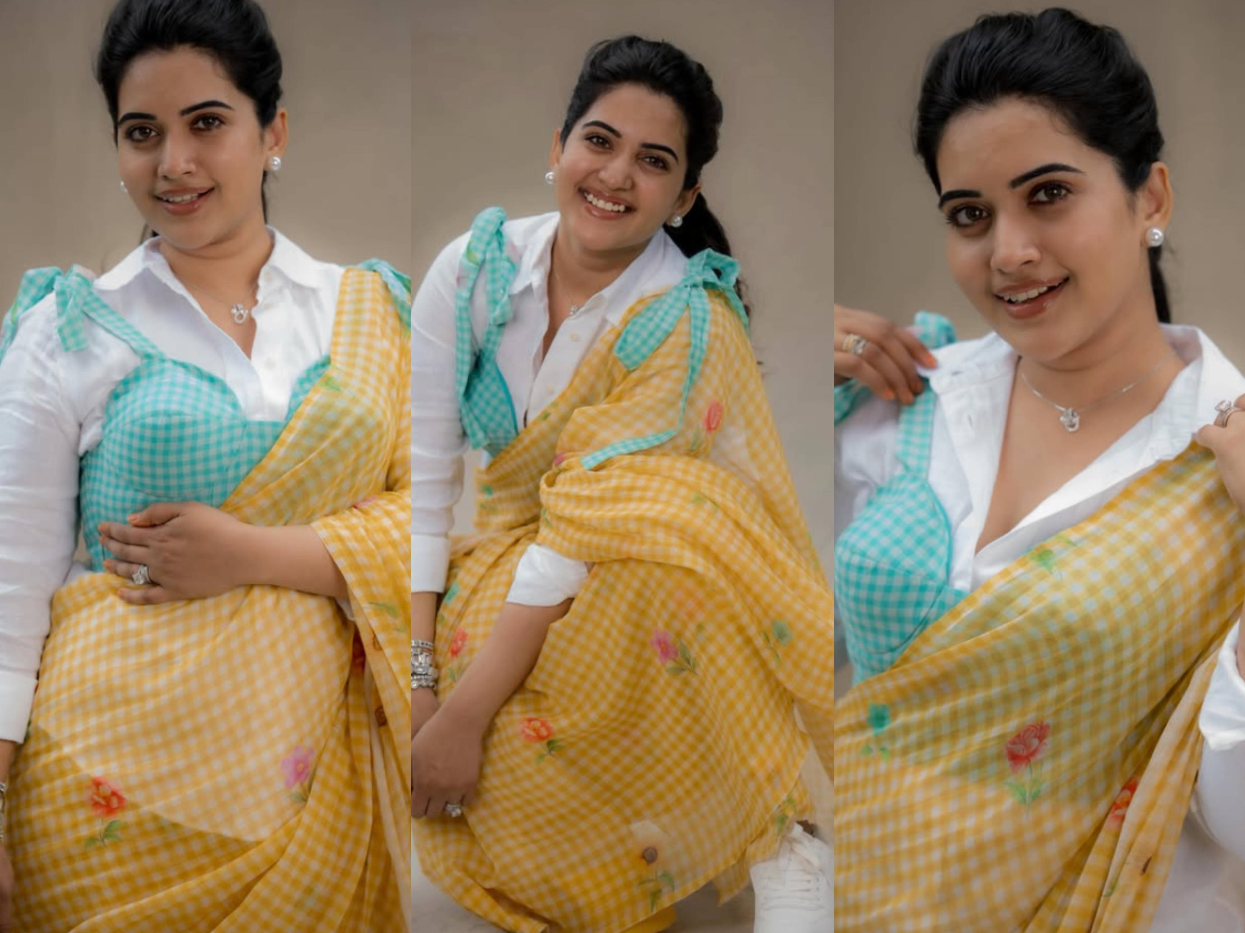 <p>స్రవంతి చొక్కారపు లేటెస్ట్ ట్రెండీ పిక్స్ సోషల్ మీడియాను షేక్ చేస్తున్నాయి. వెస్టర్న్ టాప్ పైన చీర కట్టిన ఈ భామ పోజులు ఇప్పుడు వైరల్ గా మారాయి. </p> <p>స్రవంతి చొక్కారపు లేటెస్ట్ ట్రెండీ పిక్స్ సోషల్ మీడియాను షేక్ చేస్తున్నాయి. వెస్టర్న్ టాప్ పైన చీర కట్టిన ఈ భామ పోజులు ఇప్పుడు వైరల్ గా మారాయి. </p>