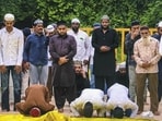 Muslims offered Friday prayers at a temporary site near Bhojshala in Dhar after the Supreme Court directed the MP government to facilitate prayers. (PTI)