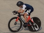 Pune, India - Feb. 13, 2019:Anjali Ranawade of Maharashtra in action during girls individual pursuit final event in the under 17 category at 64th National School Ganes (Cycling- Track) at Shiv Chhatrapati Sports Complex Balewadi in Pune, India, on Wednesday, February 13, 2019. (Photo by Milind Saurkar/Hindustan Times) (Milind Saurkar/HT Photo)