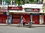 Shops closed during Punjab Bandh in Amritsar on Thursday. (Sameer Sehgal/HT)