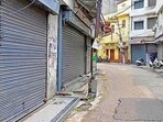 Shops shut during the bandh in Ludhiana on Thursday. (Gurpreet Singh/HT)